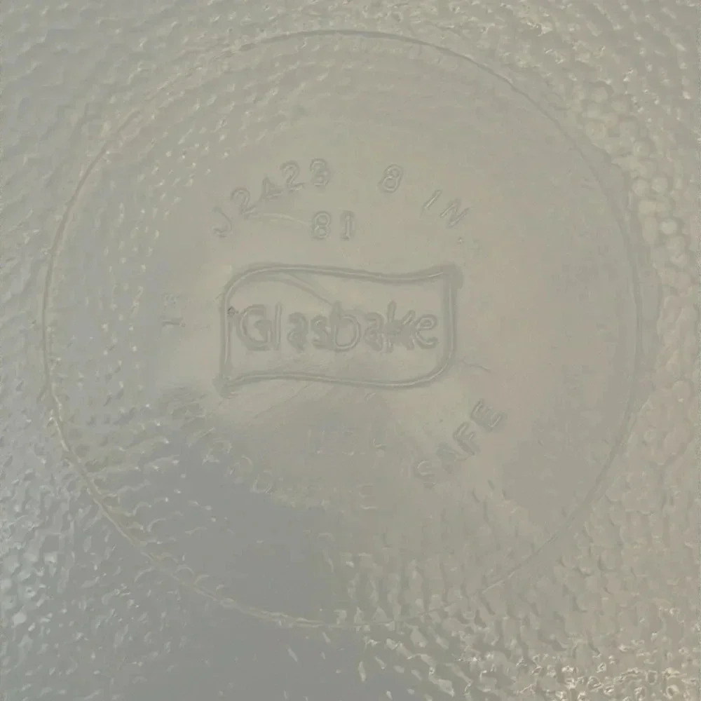 2 - Glasbake 1970s Round 8in Casserole Dishes Green Daisy Milk Glass MCM Kitchen - Picture 11 of 11